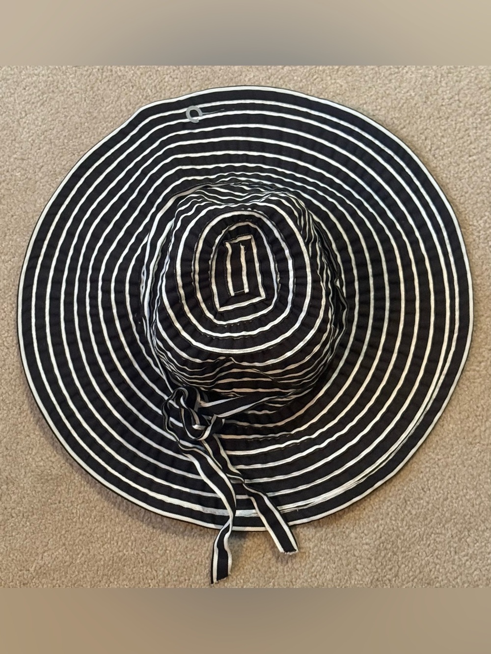 SAN DIEGO HAT COMPANY Black & White Striped Sun Hat UPF 50